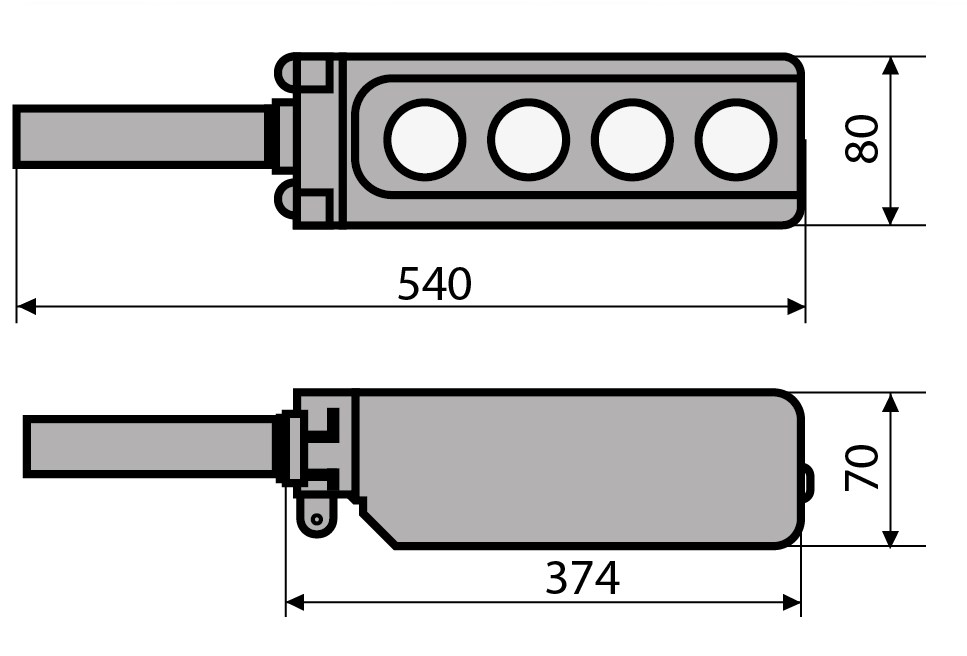 "Схема габаритных размеров XAL-B3-8713К"