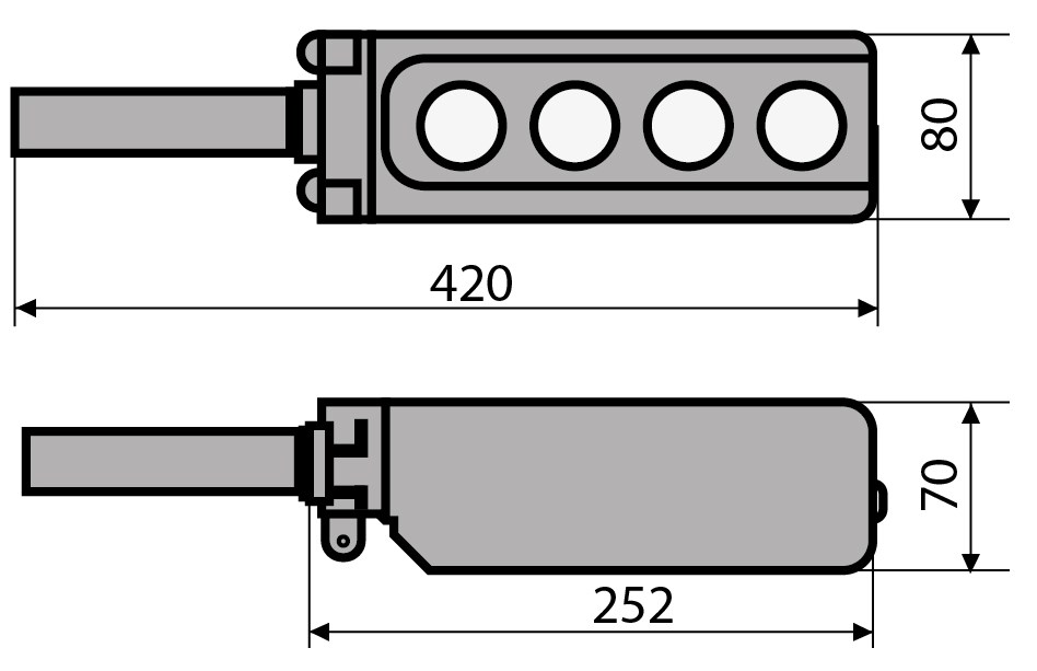 "Схема габаритных размеров XAL-B3-4913"